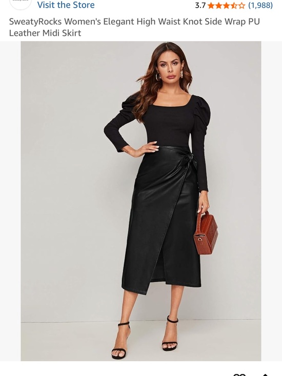 Dresses & Skirts - Elegant High Waist Knot Side Wrap PU Leather Midi Skirt